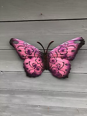 £4.75 • Buy Large Purple Butterfly Garden Decoration- Metal Wall Art - Indoor / Outdoor