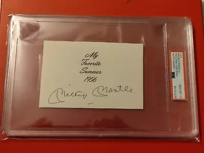 MICKEY MANTLE Large Cut Beautiful Signature GEM MT 10 AUTO 7X10 SLAB PSA/DNA 276 • $574.91