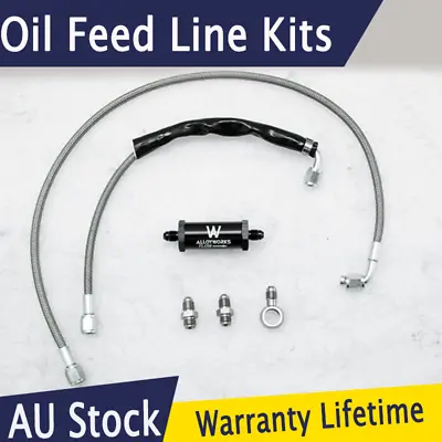 New Oil Feed Line Kits Fits Fg & Fgx Ford Falcon Xr6 G6 Turbo 40 Micron Filter • $89.99