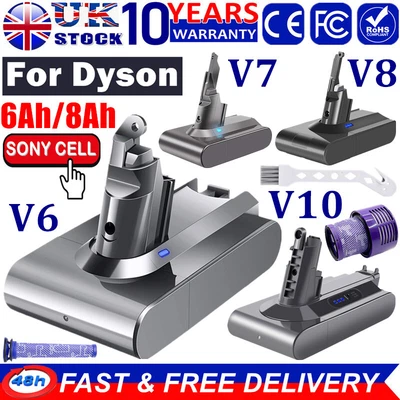 £26.99 • Buy 8000mAh For Dyson V6 V7 V8 V10 Battery Animal Absolute SV10 SV11 SV12 / Filters