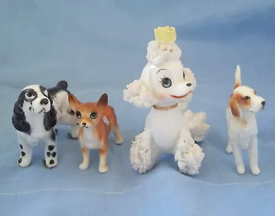 Set Of Four Miniature Show Dog Figurines Excellent Condition From Early 1900's • $44.99