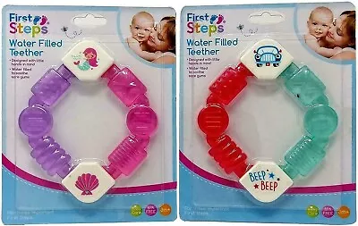 Baby Rattle Teether FirstStep Water Filled Color Cold Soothing Teething Toy X 1 • £2.99