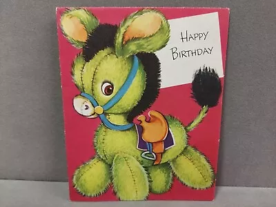 Vintage Birthday Card 1950s Stuffed Pony Used Gibson Card • $3.75