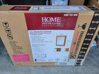 New Home Decorators Collection 21  Oak Finish Framed Dual Mount Medicine Cabinet • $24.99