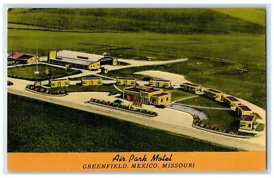 1952 Air Park Motel Greenfield Field Exterior Building Mexico Missouri Postcard • $9.95