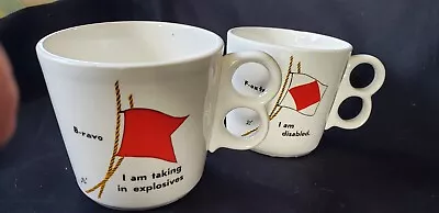 2 Maritime Flag Mugs Bravo Foxtrot • £4