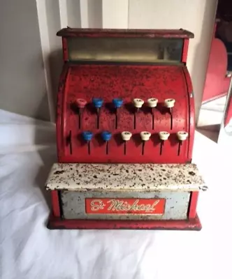 Vintage St Michaels Toy Till/Cash Register With Pre-Decimal UK Currency Display • £15