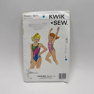 Vintage Kwik Sew Pattern 1871 Girls Size 8 - 14 Uncut 1989 Leotard Swimsuit • $14.99