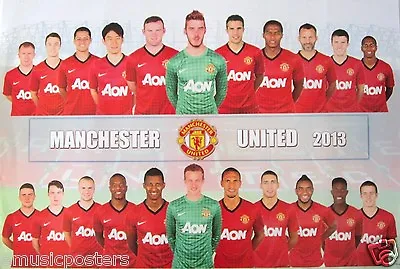 MANCHESTER UNITED  2 ROWS OF 2013 PLAYERS  POSTER - Soccer UEFA League Football • $19.13