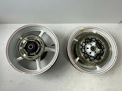 08-16 Yamaha Yzf R6 Yzfr6 Wheels Rims Front Rear Rotors Sprocket Hub White Oem • $434.49