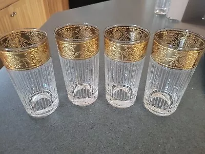 Four (4) Vintage Culver 22kt GOLD Highball Tyrol Glasses • $19.99