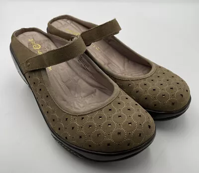 J-41 Adventure On Jasper Tan Leather Clogs Shoes Mary Jane Women's Size 9.5 M • $34.64