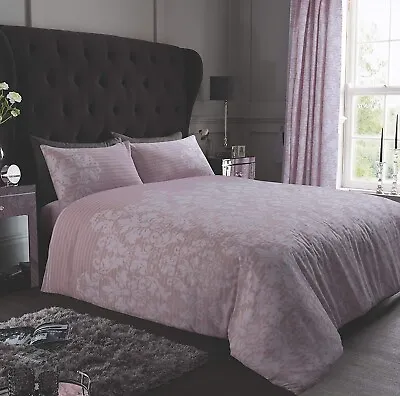 Luxury Empire Damask Single Bed Duvet Quilt Cover Bedding Linen Set Blush Pink • £11.89
