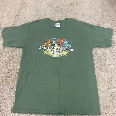 Vintage Walt Disney World Animal Kingdom Green T-Shirt Size Large- Very Clean • $19.99