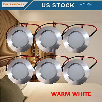 6pc Warm White 12 Volt 3w Interior For RV Marine LED Recessed Ceiling Lights NEW • $20.15