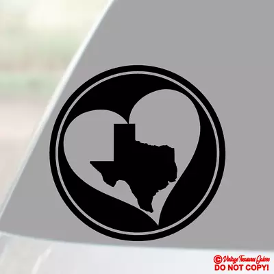 Texas Heart - Vinyl Decal Sticker Car Window Wall Bumper State City Usa Love Tx • $2.99