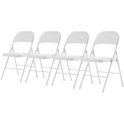 4pcs Elegant Foldable Iron & PVC Chairs White. • $92.99