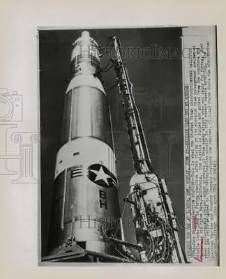 1960 Press Photo Titan Missile In Position At Vandenberg Air Force Base CA • $19.99