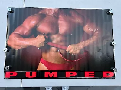 Vintage Original 80s PUMPED Bodybuilding Muscle Men Gym Workout Poster 1988 • $39.99