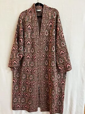 Zara Knit Kimono Coat Special Edition Jacquard Knit Size L Boho Sweater  • $139.99