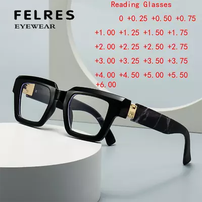 Men Women Thick Frame Blue Light Blocking Reading Glasses Square Fashion Glasses • $9.99