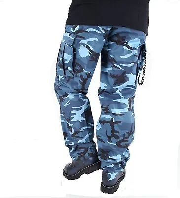 ARMY BDU PANTS SKY BLUE CAMOUFLAGE Cargo 6 Pockets Size 3XLarge • $19.99