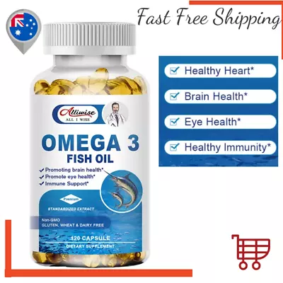 120 Pills Omega 3 Fish Oil Capsules Triple Strength Joint Support EPA & DHA AU • $21.82
