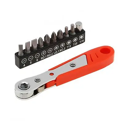 1/4 Inch Mini Ratcheting Wrench Bit Right Angle Screwdriver Hex Drive Tools Set • $13.57