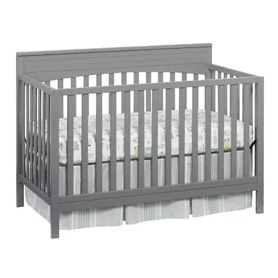 Convertible Crib Baby 4-in-1 Guard Rail Toddler Bed Daybed Full Size Wooden Grey • $232.97