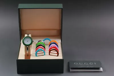 [Exc+5 In Box] Vintage GUCCI Change Bezel 11/12.2L 12 Color 15cm Qz Ladies Watch • $449.90