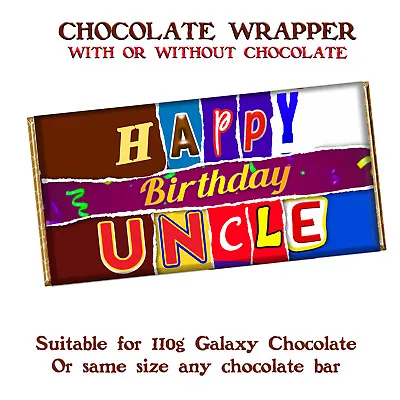 £4.39 • Buy Happy Birthday Uncle Chocolate Bar Wrapper Novelty Gift Present Celebrate