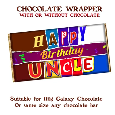 £4.39 • Buy Happy Birthday Uncle Chocolate Bar Wrapper Novelty Gift Present Celebrate