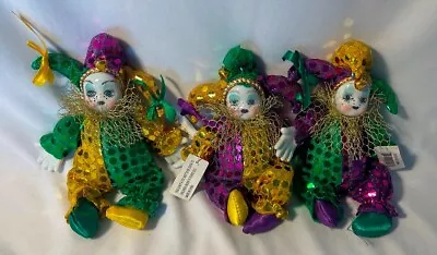 Porcelain Baby Clown Doll Jester Mardi Gras 6” • $40