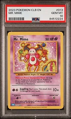PSA 10 GEM MINT Mr. Mime 013/034 CLB Classic Box Holo Rare Pokémon TCG 2023 • $55.49