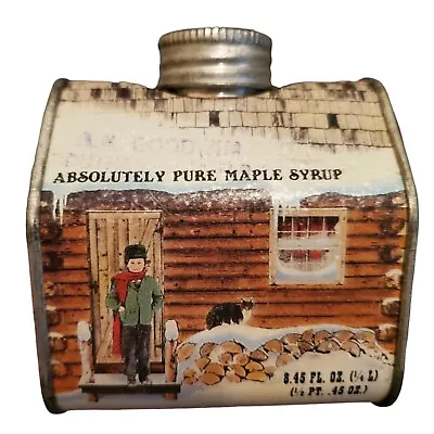 Vintage Cabin Shaped Maple Syrup Tin 1984 New England Container Co 1/2 Pint .45 • $9.97