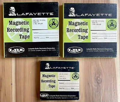 3 Lafayette Reel To Reel Recording Tapes Two 7  + One 5  Oldies Classical Jazz • $28.49