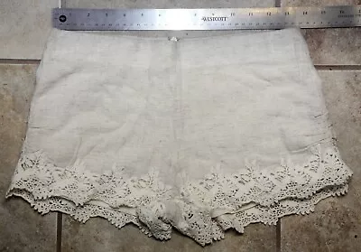 Zara Trafaluc  Linen Blend Crochet Lace Trim Shorts Size XS • $9.99