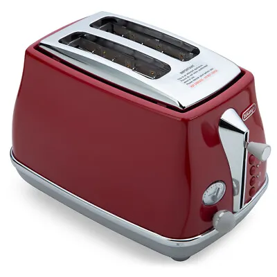 $141 • Buy NEW DeLonghi Icona Capitals 2 Slice Toaster CTOC2003 T. Red