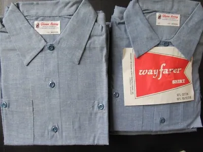 24 Vintage Chambray Shirts 1960s Deadstock Workwear Prison Military • $480