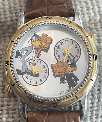 Vintage And Rare Bugs Bunny  Daffy Duck Watch “Rabbit Season Duck Season” • $125