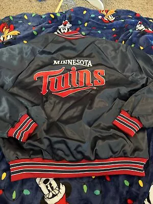 Vintage Minnesota Twins Satin Jacket Large 90’s Chalk Line MLB Blue Baseball • $40