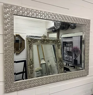 John Lewis Mosaic Silver White Wall Mirror - Choice Of Size - Choice Of Colour • £269.99