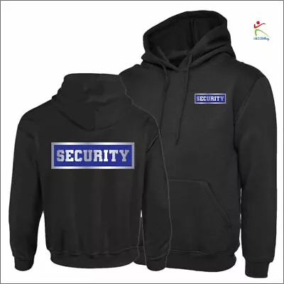 SECURITY Printed Hoodie Doorman Bouncer Guard Staff Workwear Pullover Hooded Top • £13.15