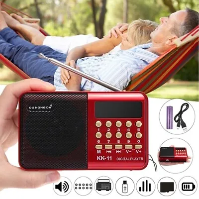 FM Rechargeable Mini Portable Radio Handheld Digital FM USB TF MP3 Speaker • $15.99