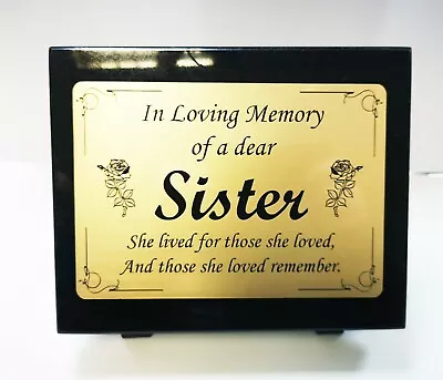 Personalised Black Marble Memorial Grave Stone Plaque Marker For Sister  • £45