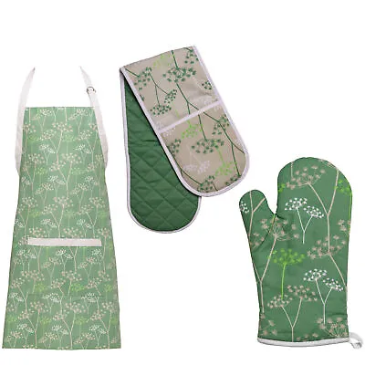 Cow Parsley Design Oven Glove Single Glove Double Glove And Apron Set • £8.99