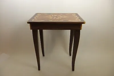 Vintage Italian Satinwood Inlaid Marquetry Music Box Side Table Love Story • $100