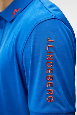 New Men  J  .Lindeberg Tour Tech Polo Golf Shirt Nautica Blue  Size Large • $65