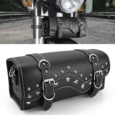 NICECNC Motorcycle Fork Tool Bag Universal Leather Front Fork Bag Saddle Bag AU • $44.99