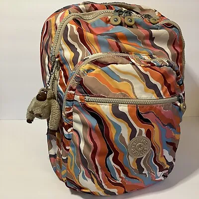 Kipling Seoul Backpack Large 17” Artful Blend 15  Laptop Multicolor Marble Camo • $39.95